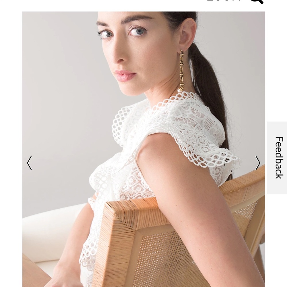 White House Black market Ruffle & Lace Sleeveless Top 6